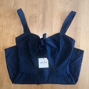 NEW Superdown Women's Small Black‎ Cutout Tie Front Sleeveless Romper *Flaw*